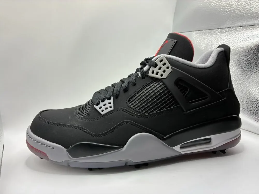 Nike Retro Air Jordan 4 Golf 'Bred' Men's CU9981-002 SZ 12 New With Box PGA Golf